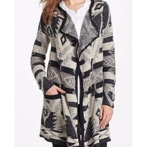 Lucky Brand Geometric Cardigan Sweater Coat